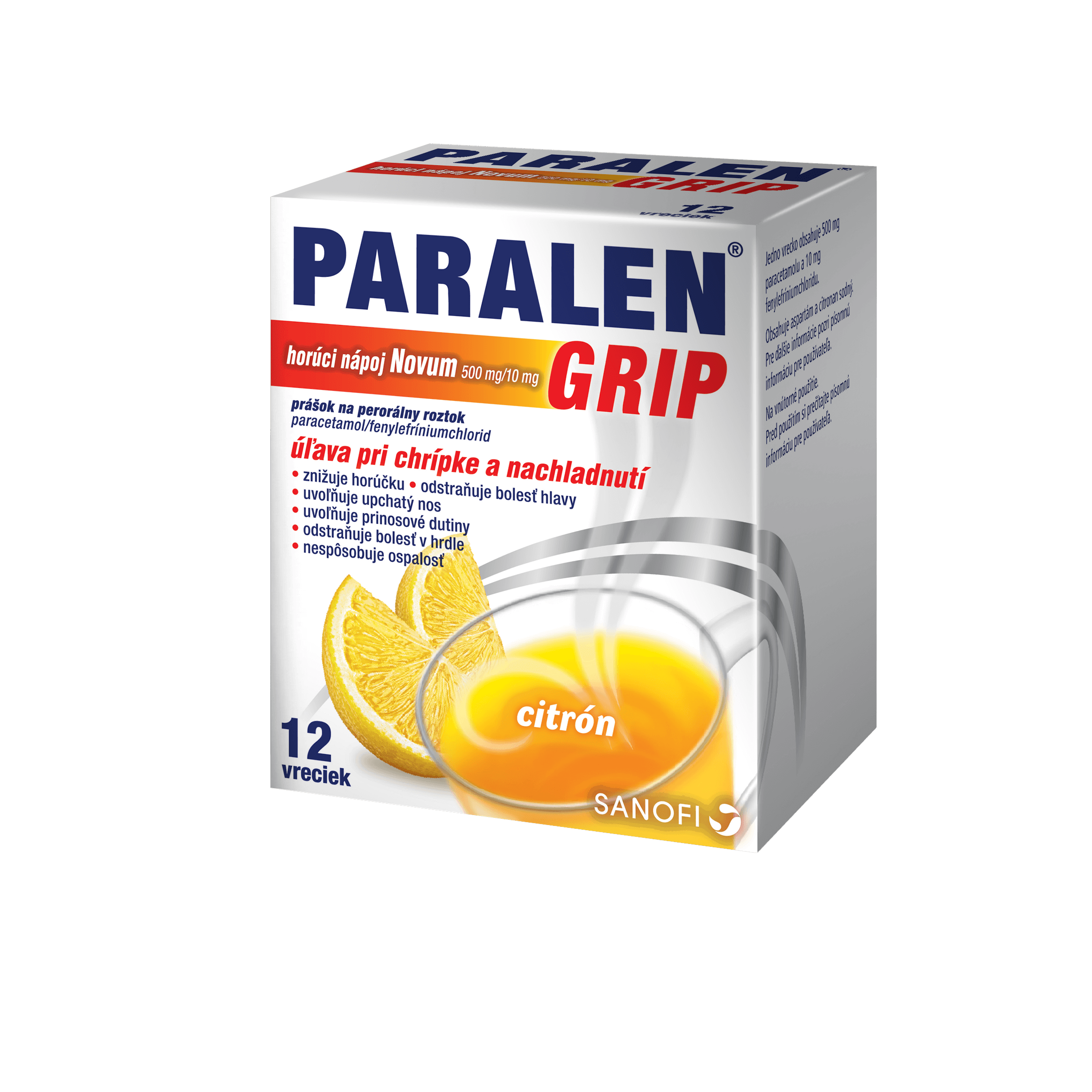 Obrázok PARALEN GRIP horúci nápoj Novum 500 mg/10 mg