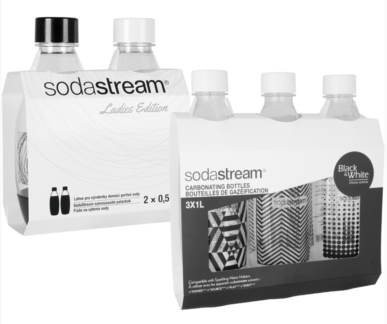 Obrázok FĽAŠE SODASTREAM BLACK&WHITE (3+2) SADA