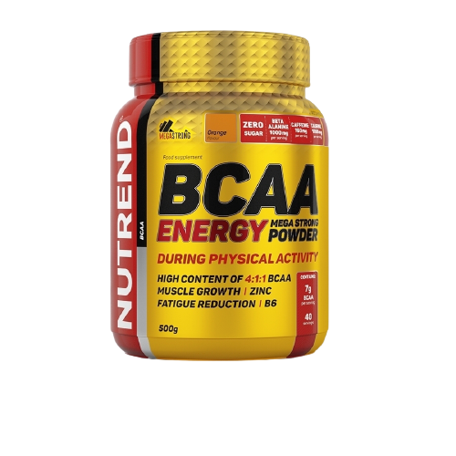 Obrázok nápoj Nutrend BCAA Energy Mega Strong Powder 500g pomeranč