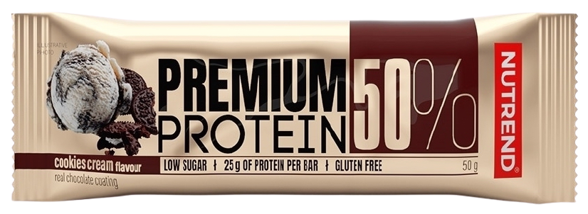 Obrázok Nutrend Premium Protein 50% Bar 50g cookies cream