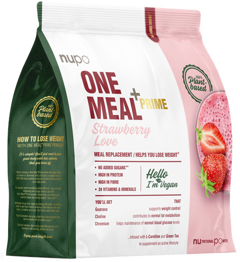 Obrázok NUPO DIÉTNY NÁPOJ JAHODA ONE MEAL +PRIME VEGAN náhrada jedla 1x 360g