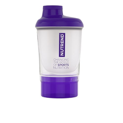 Obrázok Nutrend Shaker 2019, fialový 300 ml + zásobník (8594014868067)