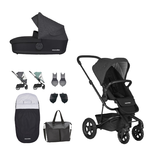 Obrázok EASYWALKER Set kombinovaný kočík Harvey2 All-Terrain Night Black s príslušenstvom