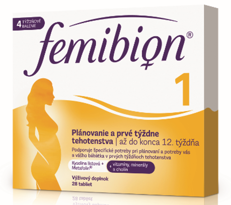 Obrázok Femibion 1 Plánovanie a prvé týždne tehotenstva tbl (kys. listova + vitamíny, minerály) 1x28 ks