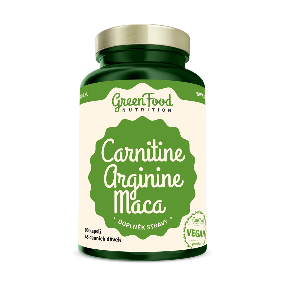 Obrázok GreenFood Carnitín+Arginín+Maca 90 kapsúl