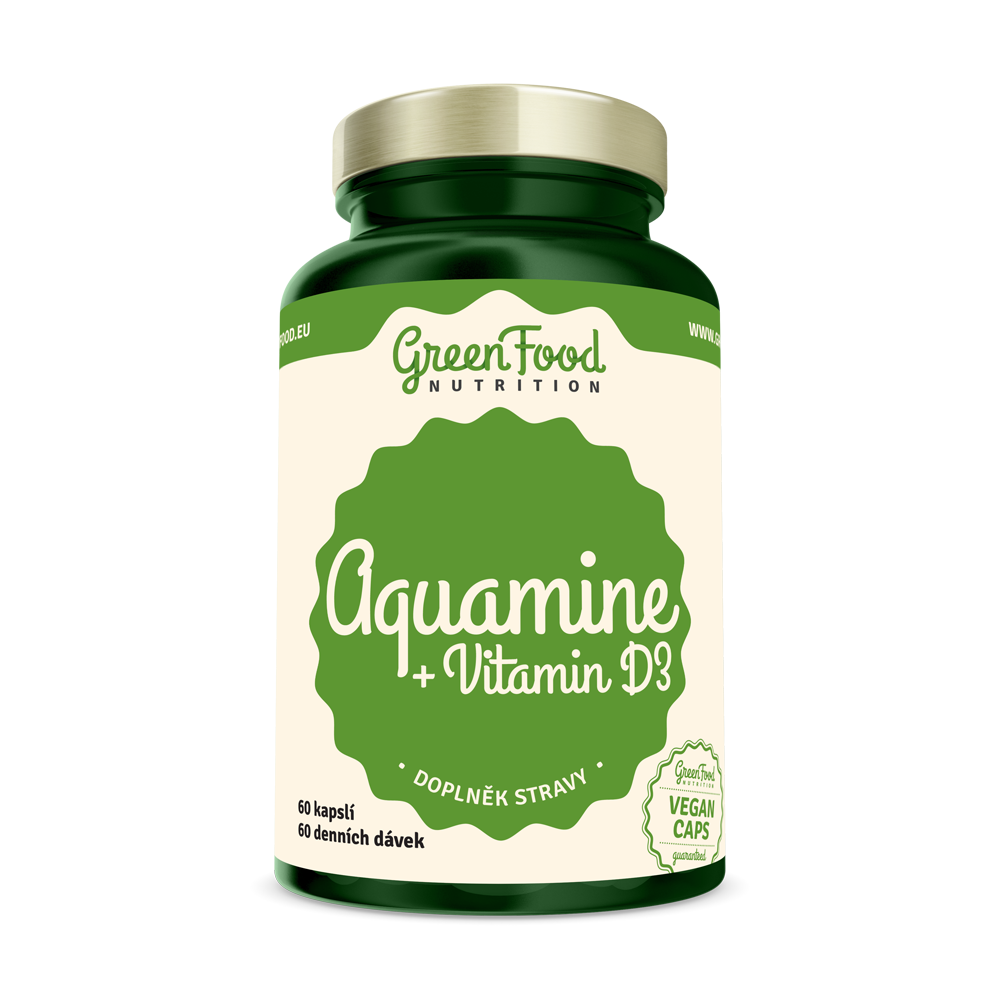 Obrázok GreenFood Nutrition Aquamine + Vitamin D3 60 cps (8594193923946)