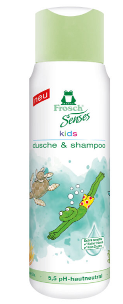 Obrázok FROSCH BIO sprchový gél a šampón pre deti ružový Sensitive 300 ml