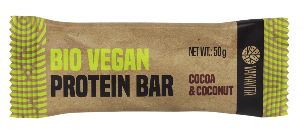 Obrázok VanaVita BIO Vegan Protein Bar 50 g kakao a kokos