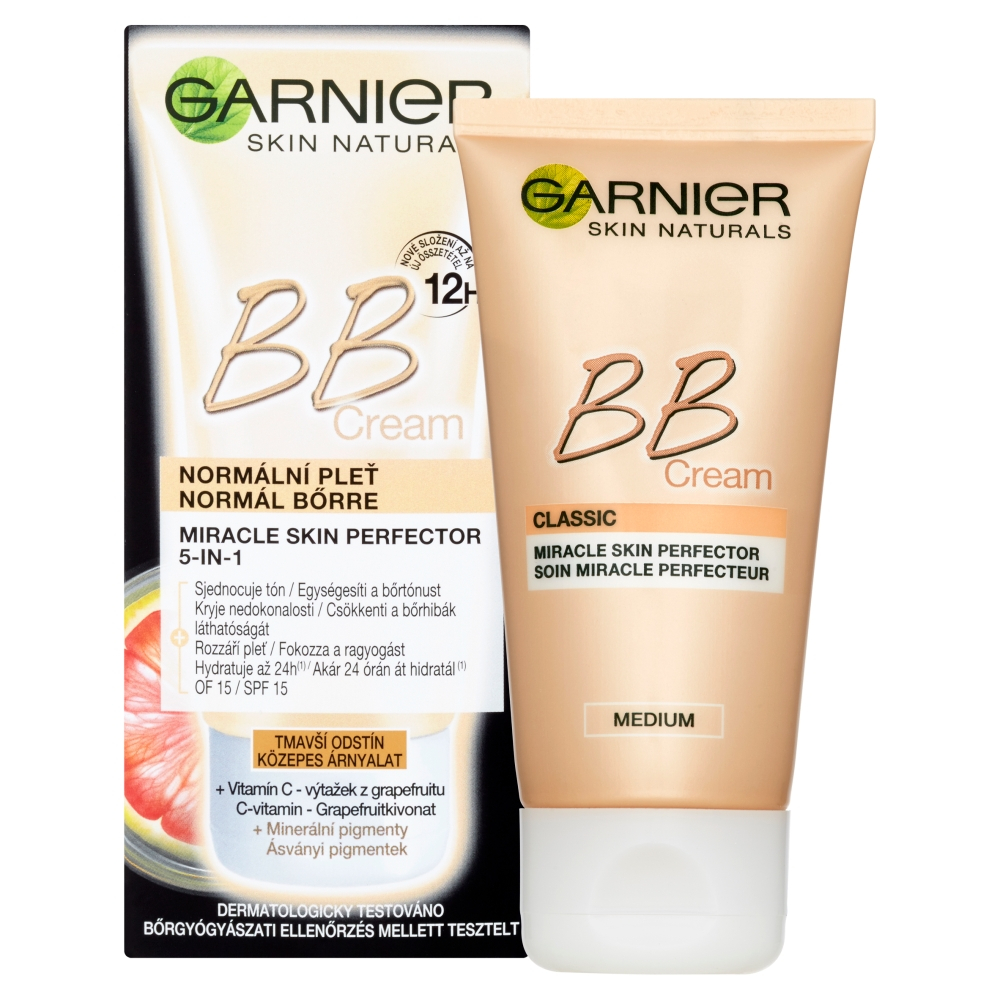 Obrázok GARNIER Skin Naturals BB Cream Medium Miracle Skin Perfector 5v1 50 ml (3600541119246)