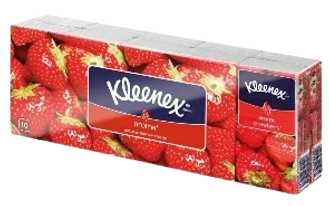 Obrázok KLEENEX® Hygienické vreckovky Family hanks - Strawberry 10ks