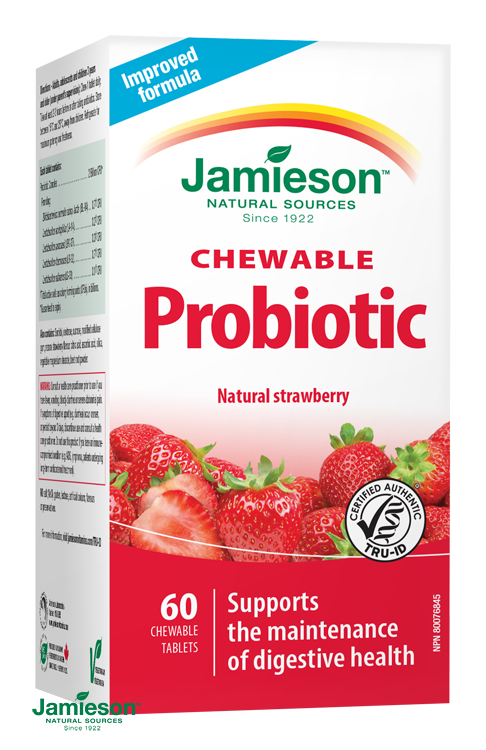 Obrázok Jamieson Probiotic Chewable Jahoda 2 Miliardy 60 tabliet