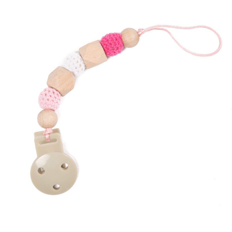 Obrázok Bo Jungle retiazka na cumlík B-PACIFIER WOOD Pink