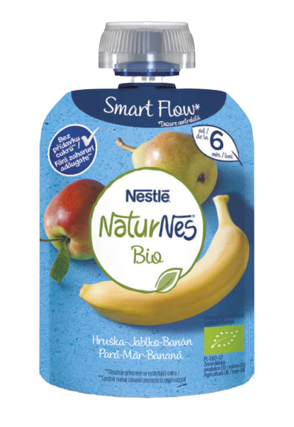 Obrázok NESTLÉ Naturnes Bio kapsička Hruška, jablko, banán, 90 g