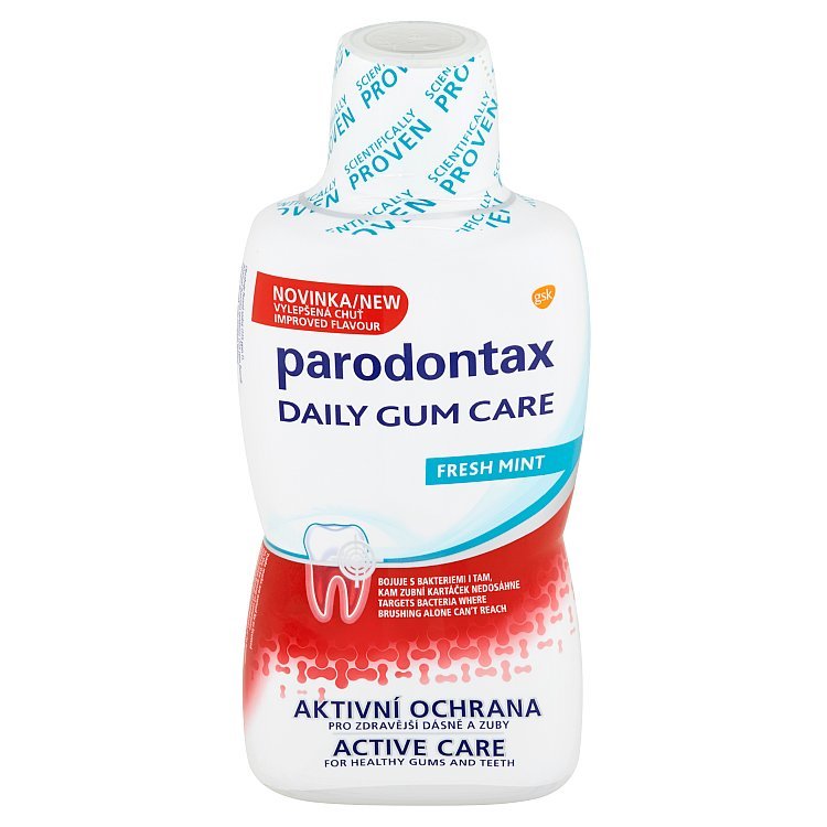 Obrázok Parodontax Daily Gum Care ústna voda pre zdravé zuby a ďasná Fresh Mint 500 ml