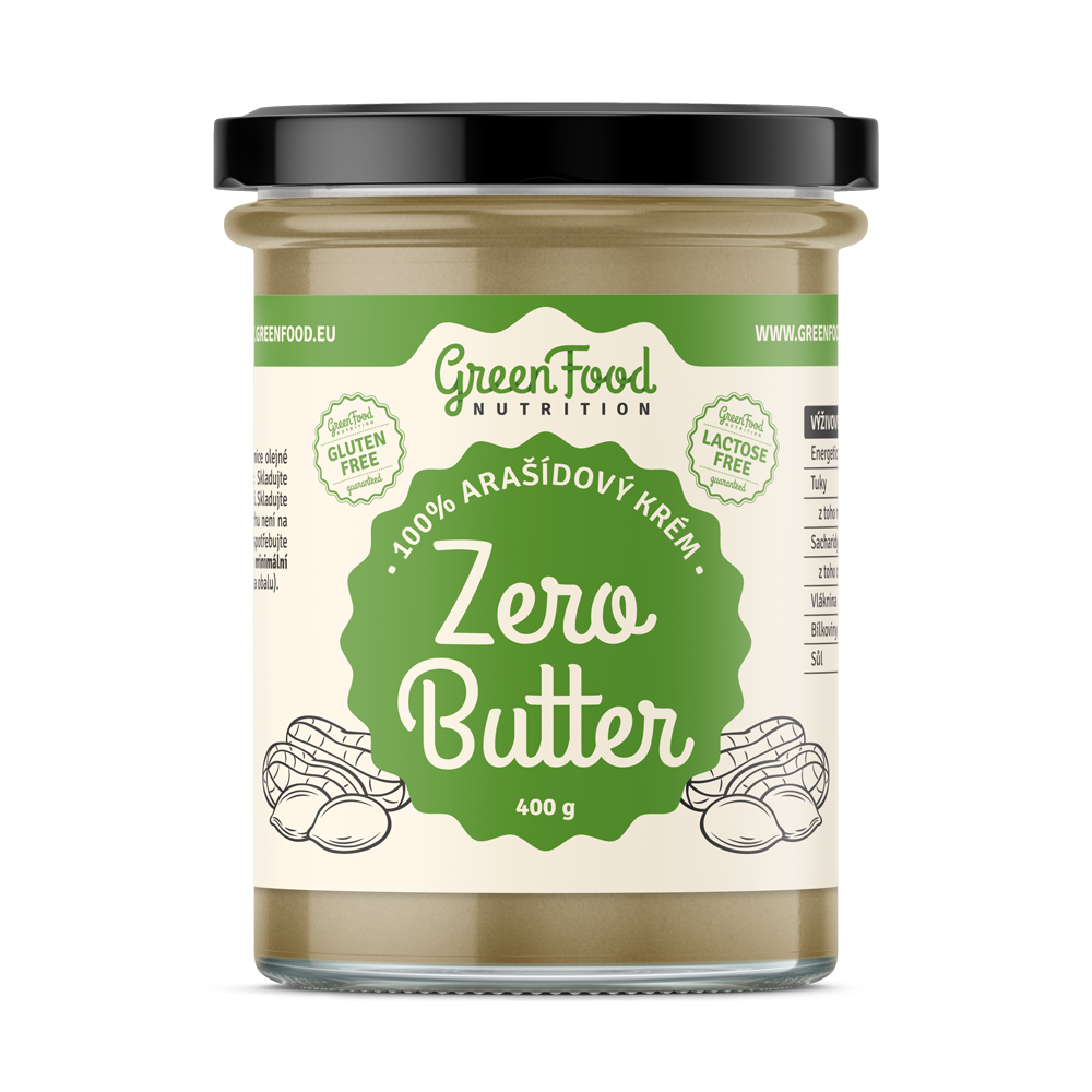 Obrázok GreenFood Nutrition Zero Butter Arašidový jemný 350 g (8594193921430)