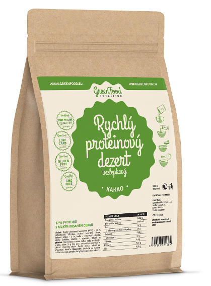 Obrázok GreenFood Rýchly proteínový dezert bezlepkový 400g Kakao