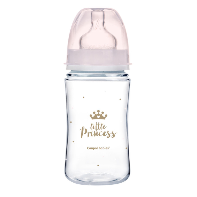 Obrázok CANPOL BABIES Fľaša so širokým hrdlom Royal Baby 240 ml ružová