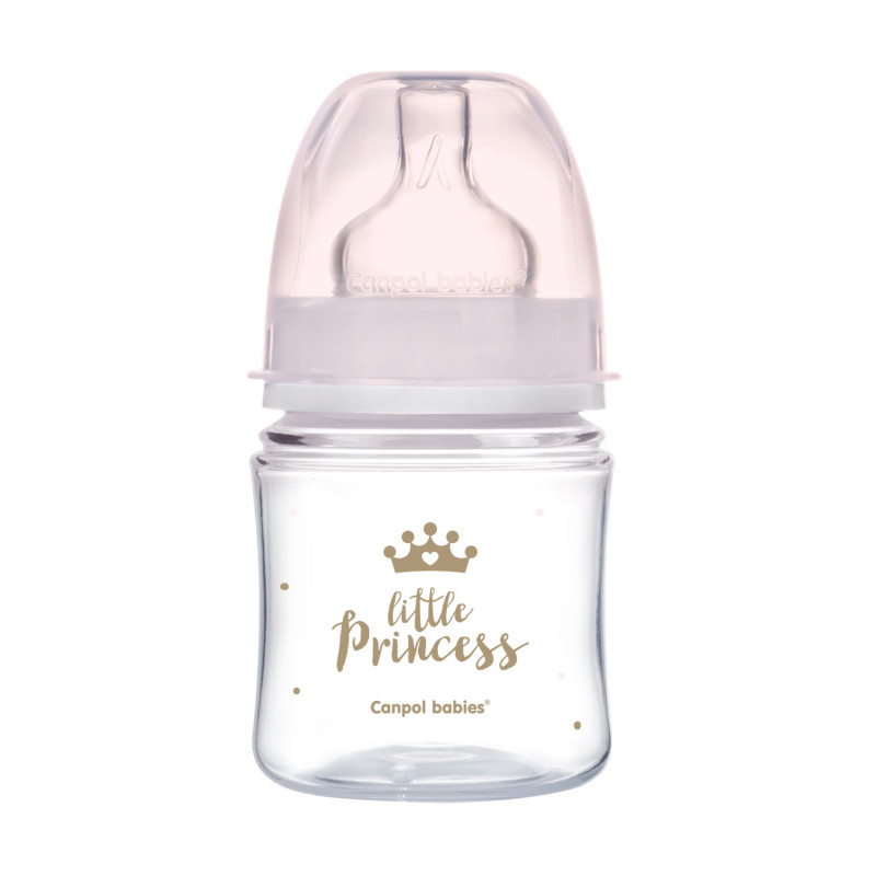 Obrázok CANPOL BABIES Fľaša so širokým hrdlom Royal Baby 120 ml ružová