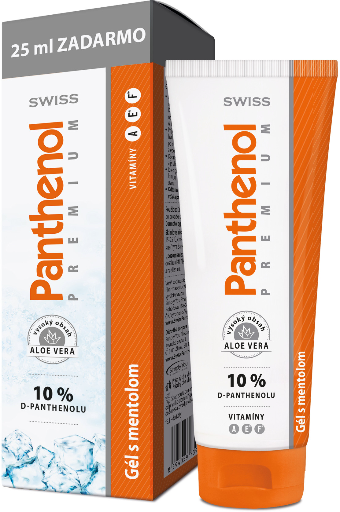 Obrázok SWISS Panthenol PREMIUM Gél s mentolom 100+25 ml zadarmo (125 ml)