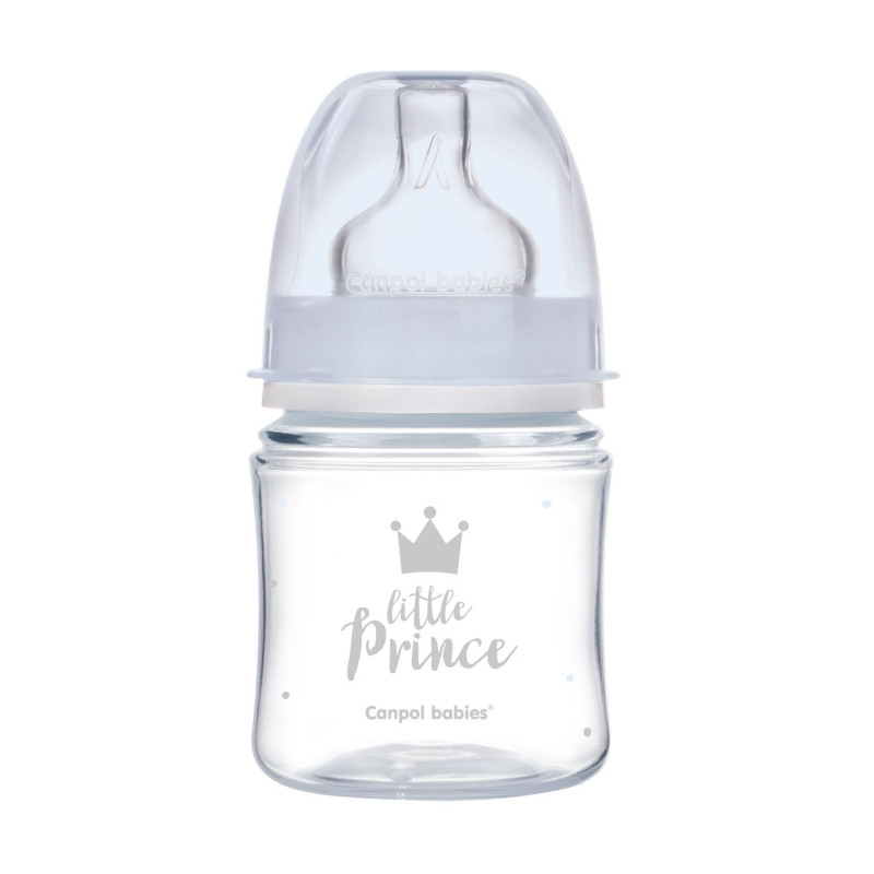 Obrázok CANPOL BABIES Fľaša so širokým hrdlom Royal Baby 120 ml modrá