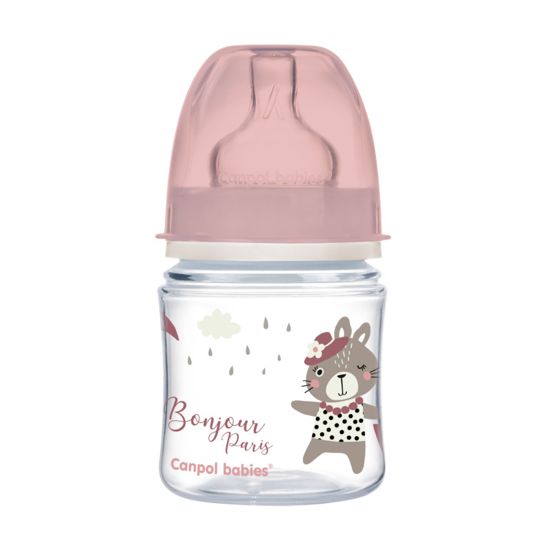 Obrázok Antikoliková fľaštička Canpol Babies Easy Štart - Bonjour, 120 ml