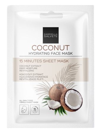 Obrázok Gabriella Salvete 15 Minutes Sheet Mask Coconut 1 ks hydratačná pleťová maska. pre ženy