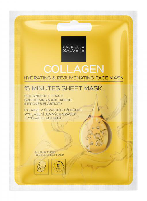 Obrázok Gabriella Salvete 15 Minutes Sheet Mask Collagen 1 ks hydratačná pleťová maska. pre ženy