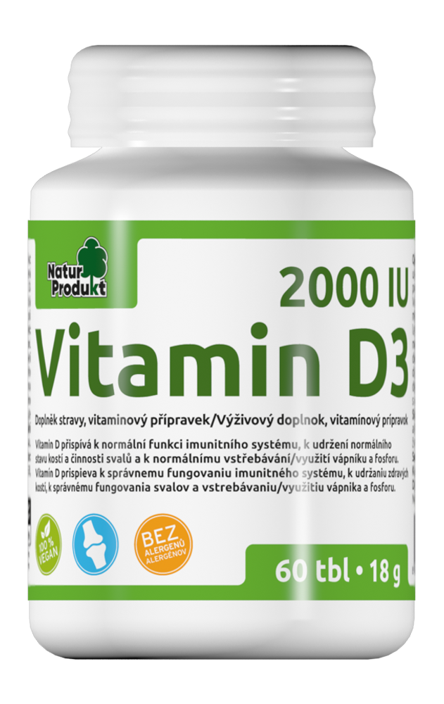 Obrázok NaturProdukt Vitamin D3 2000 IU 60 tabliet