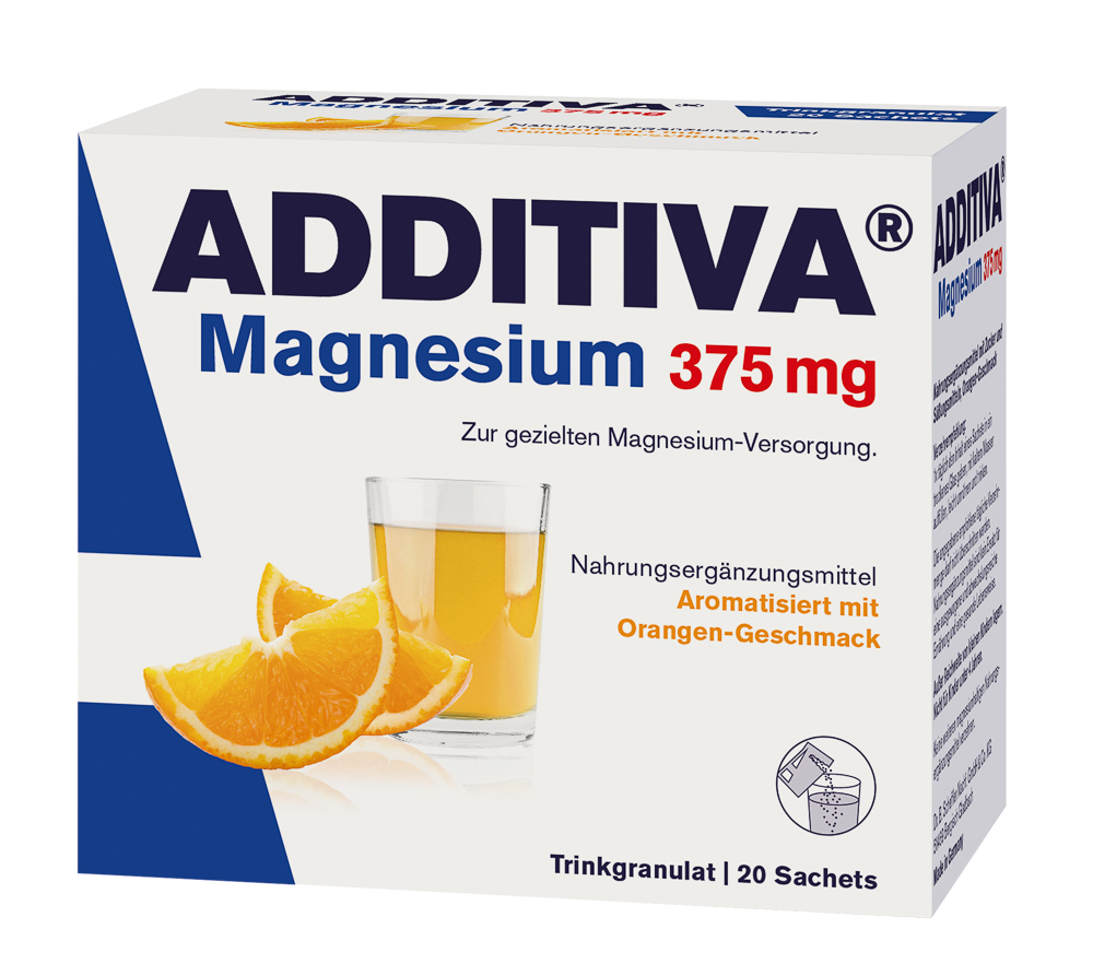 Obrázok Additiva Magnezium 375 mg, nápoj pomaranč 20 sáč.