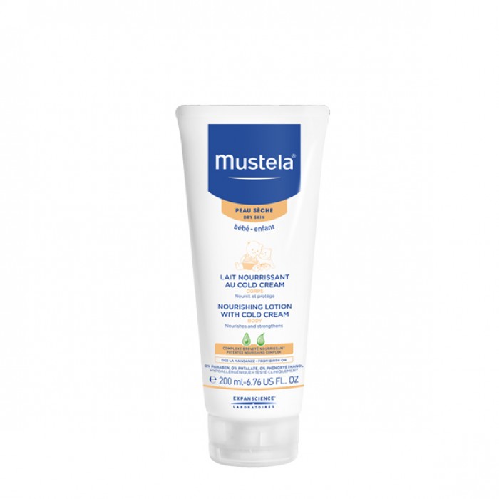 Obrázok Mustela Bébé Nourishing Lotion With Cold Cream 200 ml vyživujúce mlieko pre suchú pokožku bábätiek pre deti