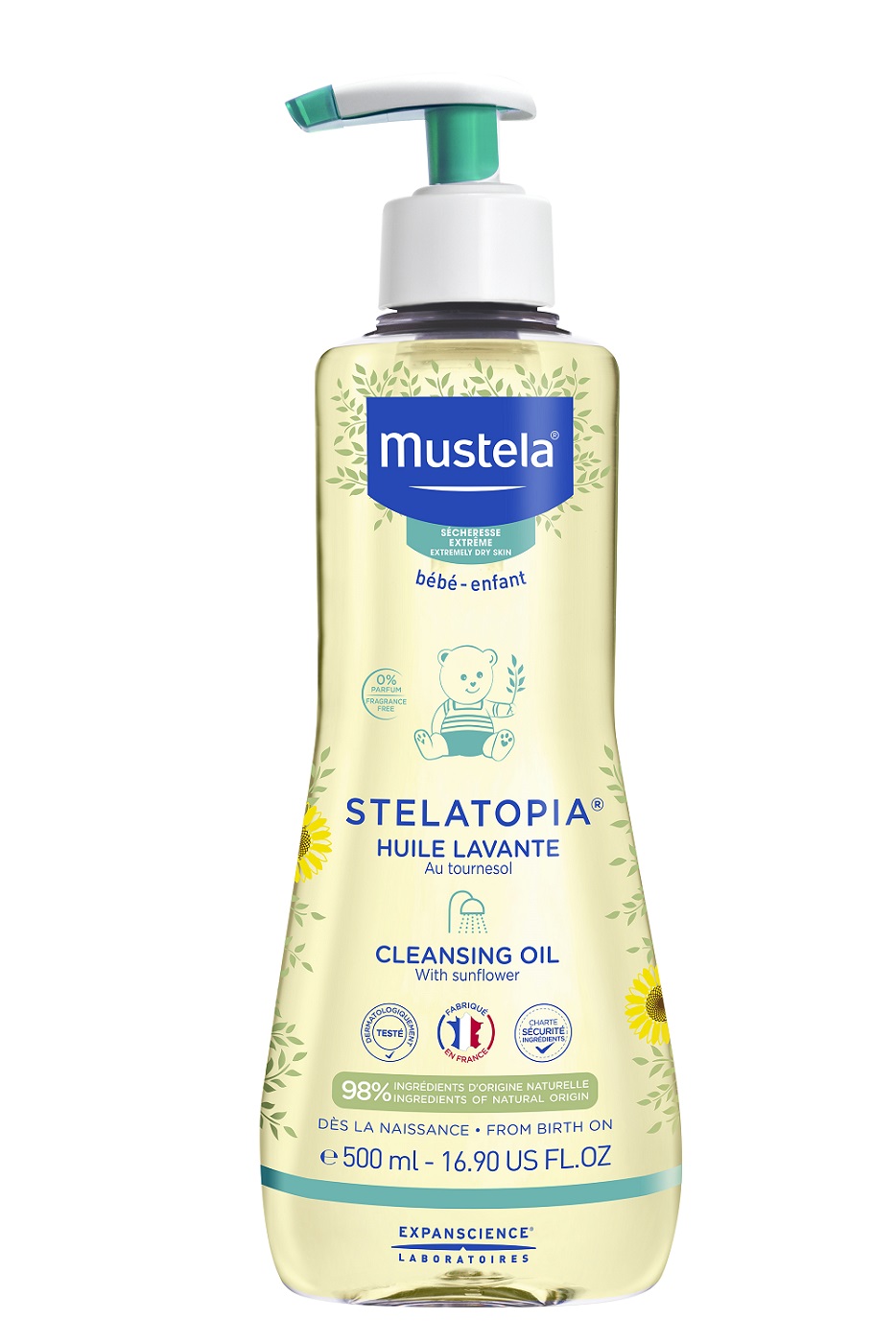 Obrázok Mustela Bébé Stelatopia® 500 ml sprchovací olej pre deti