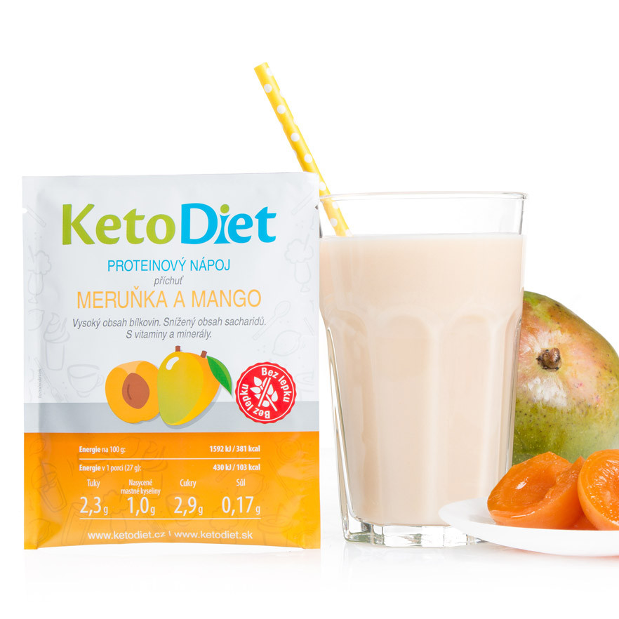 Obrázok KetoDiet proteinový nápoj – marhuľa a mango (7 porcií) (8594181011181)