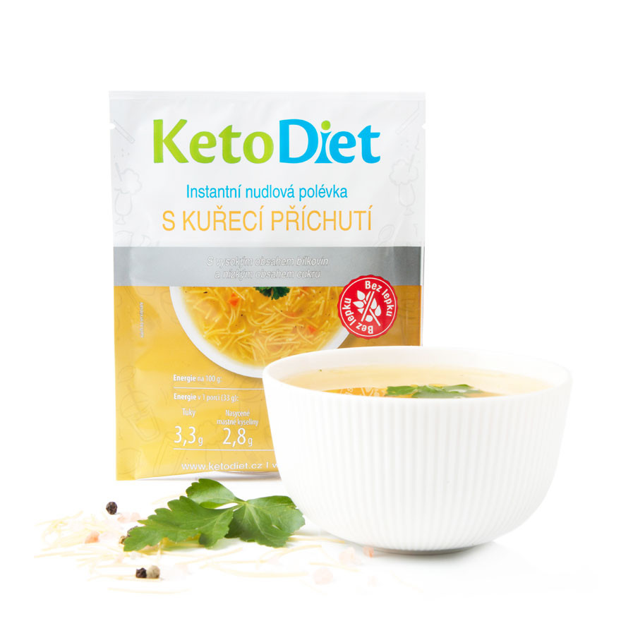 Obrázok KetoDiet proteínová polievka kuracia s rezancami (7 porcií) (8594181010894)