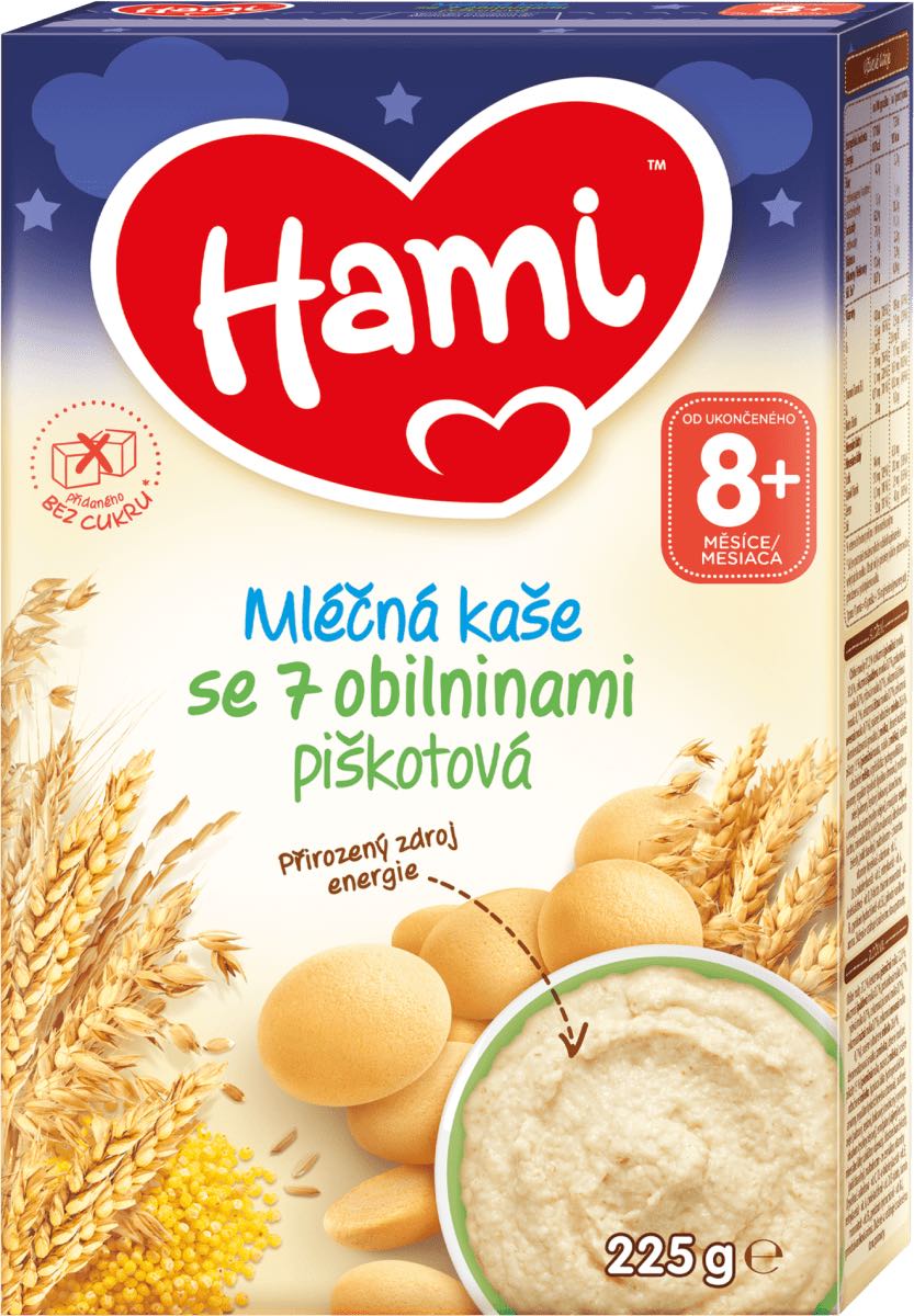 Obrázok Hami mliečna kaša so 7 obilninami piškótová (od ukonč. 8. mesiaca) (inov.2020) 1x225 g