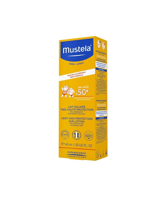 Obrázok Mustela Bébé vodeodolné mlieko na opaľovanie pre deti SPF 50+ 40 ml