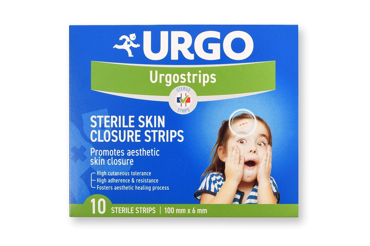 Obrázok URGO Urgostrips STERILE SKIN CLOSURE STRIPS sterilné samolepiace chirurgické stehy (100 mm x 6 mm) 1x10 ks