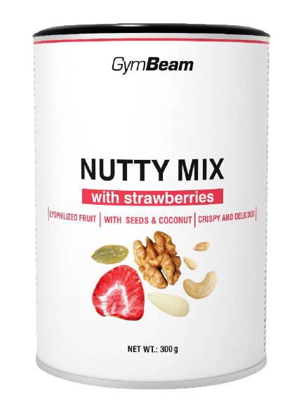 Obrázok GymBeam Nutty Mix s jahodami 300 g