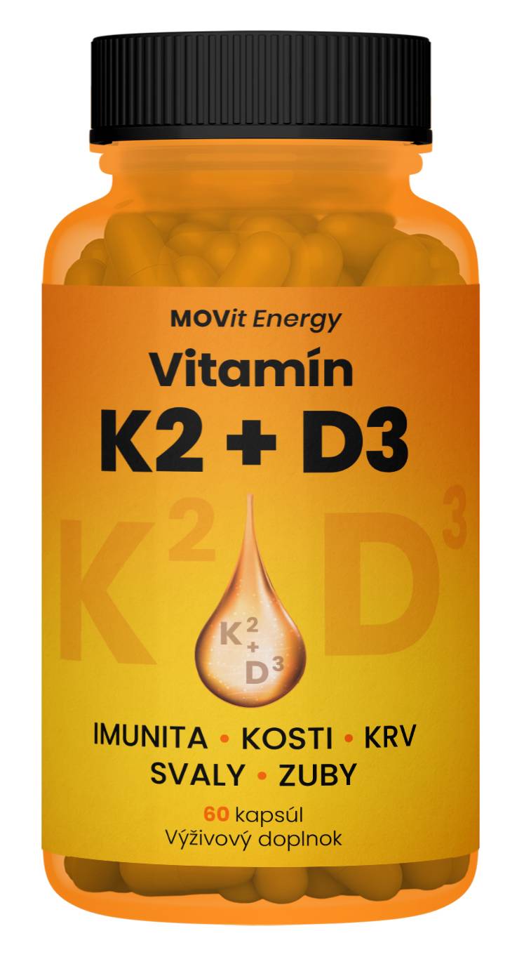 Obrázok MOVit Vitamín K2 120 mcg + D3 1000 I.U. 25 mcg 60 kapsúl