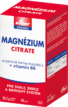 Obrázok VITAR MAGNÉZIUM CITRATE + vitamín B6