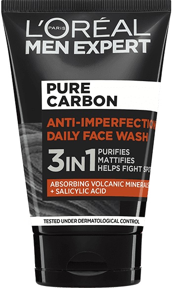 Obrázok ĽORÉAL PARIS Men Expert Pure Carbon 3 v 1 Face Wash, 100 ml (3600523979226)