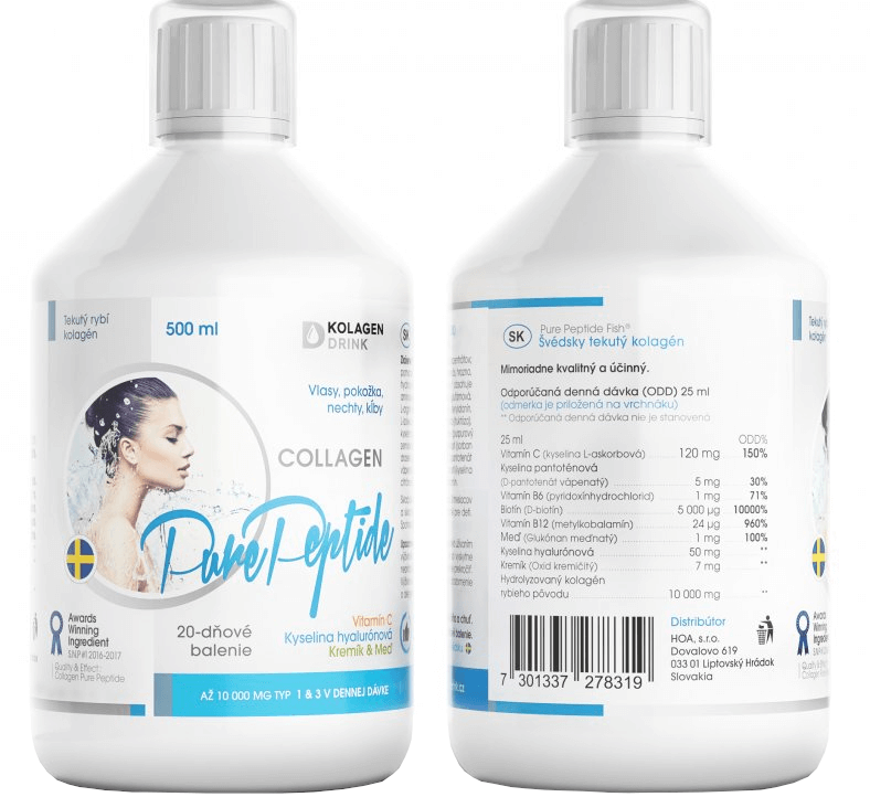 Obrázok KolagenDrink Collagen 10000 rybí hydrolyzovaný kolagén 1×500 ml, 20 dávok v balení