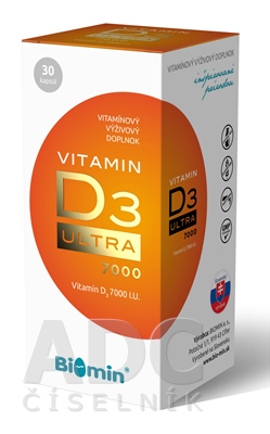 Obrázok Biomin VITAMIN D3 ULTRA 7000 I.U. cps 1x30 ks