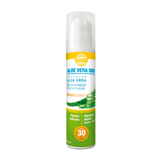 Obrázok Topvet Aloe Vera Opaľovacie mlieko SPF 30, 200 ml