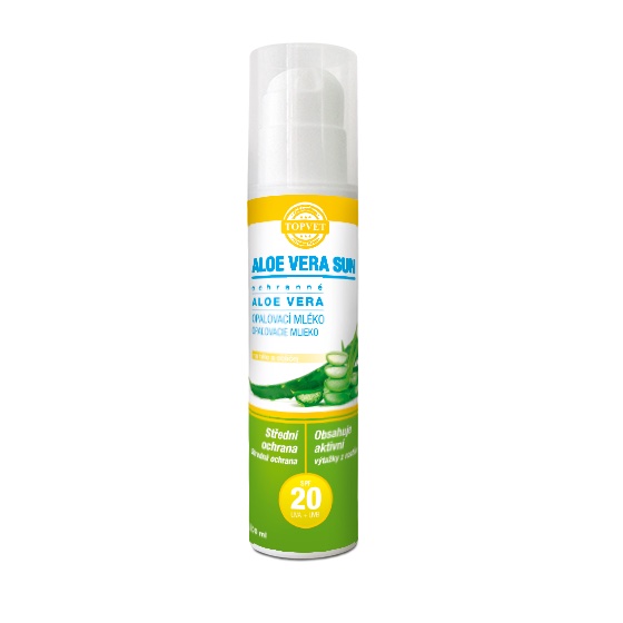 Obrázok Topvet Aloe Vera Opaľovacie mlieko SPF 20, 200 ml