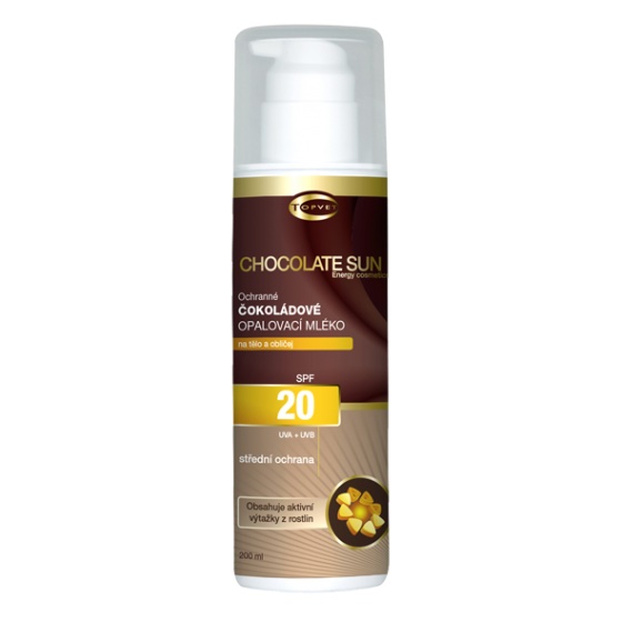 Obrázok Topvet Chocolate Sun opaľovacie mlieko SPF 20  200 ml