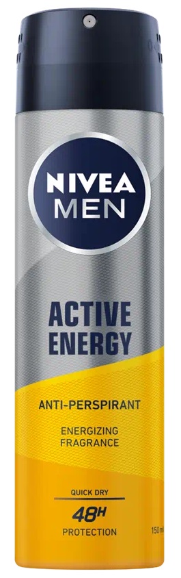 Obrázok Nivea Men Active Energy 48H 150 ml antiperspirant deospray pre mužov