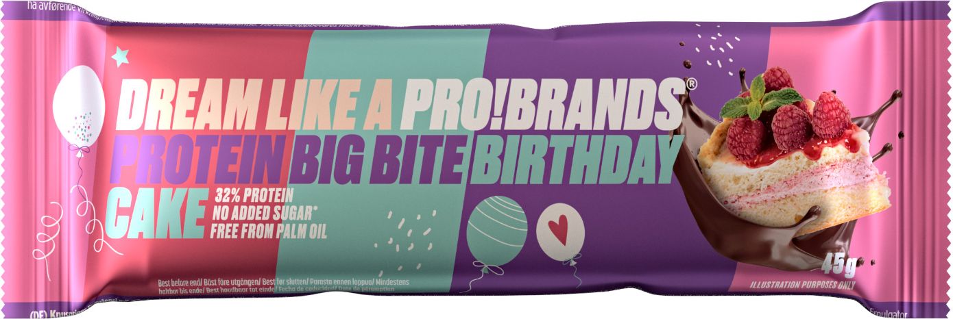 Obrázok FCB BIG BITE Protein pro bar 45 g narodeninová torta