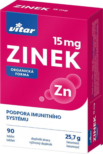 Obrázok VITAR Zinok 15 mg tbl 1x90 ks