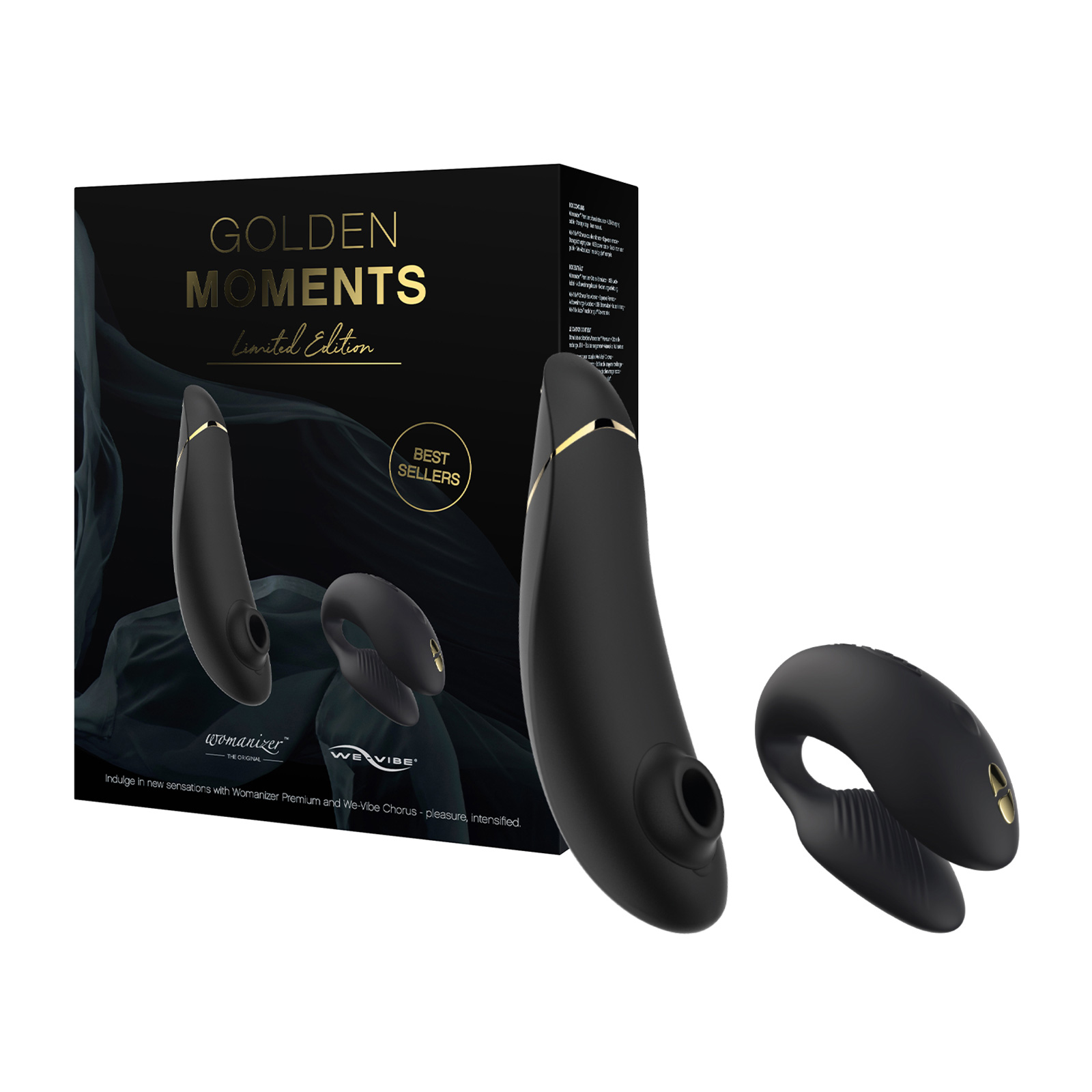 Obrázok Womanizer Golden Moments - Airwave Clit Stimulator Vibrator Set (Black)