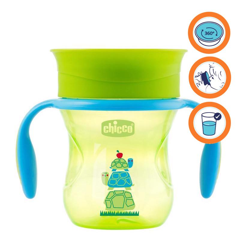 Obrázok Hrnček Chicco 360 s držadlami 200 ml, zelený 12m+